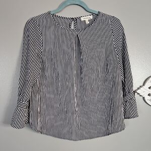 Monteau Black and White Striped Blouse